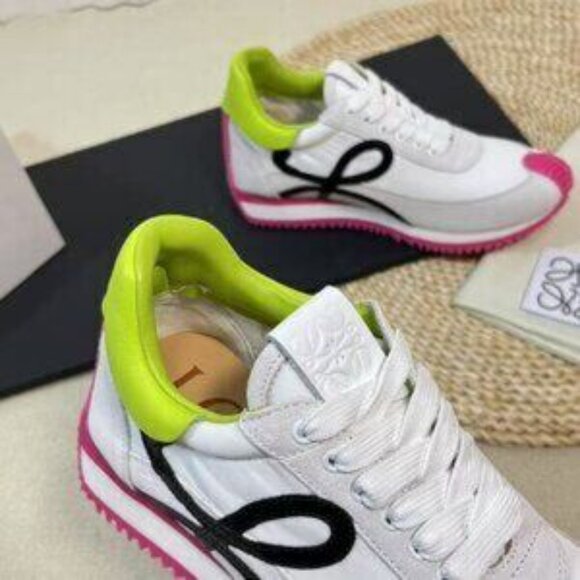 Loewe Flow Runner Sneakers White Pink Shoes - Picture 7 of 9